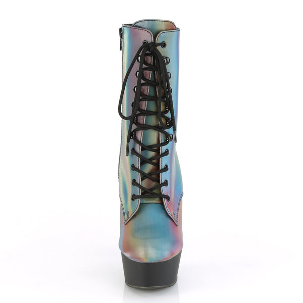 DELIGHT-1020REFL Plateau Stiefeletten - Regenbogen von Pleaser – Ansicht 2