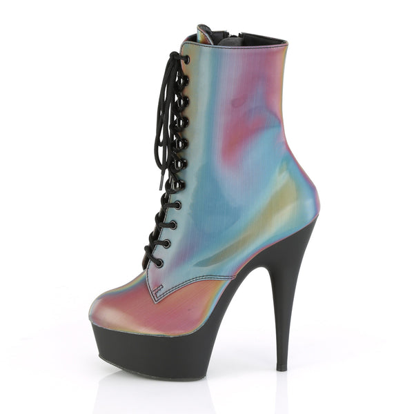 DELIGHT-1020REFL Plateau Stiefeletten - Regenbogen von Pleaser – Ansicht 3