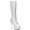 DELIGHT-2023 Plateau Stiefel Weiß Lack von Pleaser