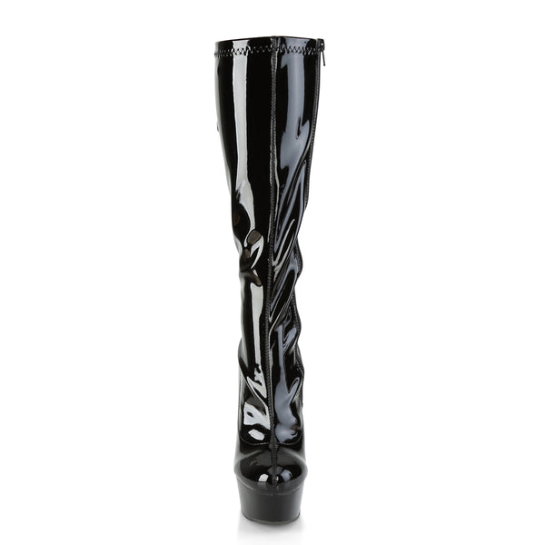 DELIGHT-2029 Plateau Stiefel - Lack Schwarz von Pleaser – Ansicht 2