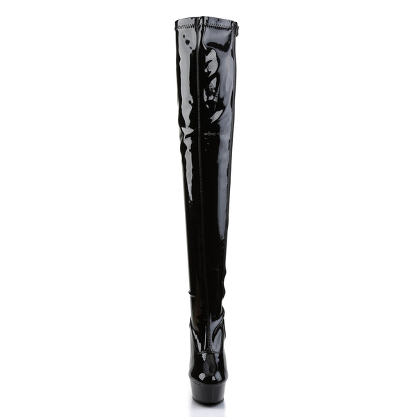 DELIGHT-3000 Plateau Overknee Stiefel Schwarz von Pleaser – Ansicht 2