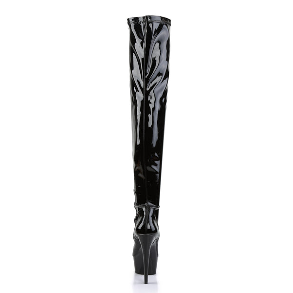 DELIGHT-3000 Plateau Overknee Stiefel Schwarz von Pleaser – Ansicht 4