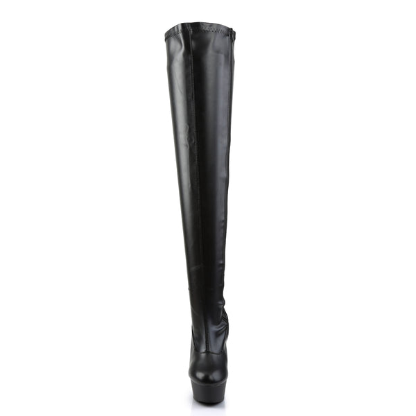 DELIGHT-3000 Plateau Overknee Stiefel Schwarz Matt von Pleaser – Ansicht 2