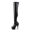 DELIGHT-3000 Plateau Overknee Stiefel Schwarz Matt von Pleaser – Ansicht 3