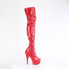 DELIGHT-3000HWR Plateau Overknee Stiefel Rot Lack Holo von Pleaser – Ansicht 5