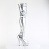 DELIGHT-3000HWR - Plateau Overknee Stiefel - Silber von Pleaser – Ansicht 5