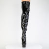 DELIGHT-3000WCF Plateau Overknee Stiefel - Schwarz Lack von Pleaser – Ansicht 2
