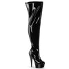 DELIGHT-3000WCF Plateau Overknee Stiefel - Schwarz Lack von Pleaser