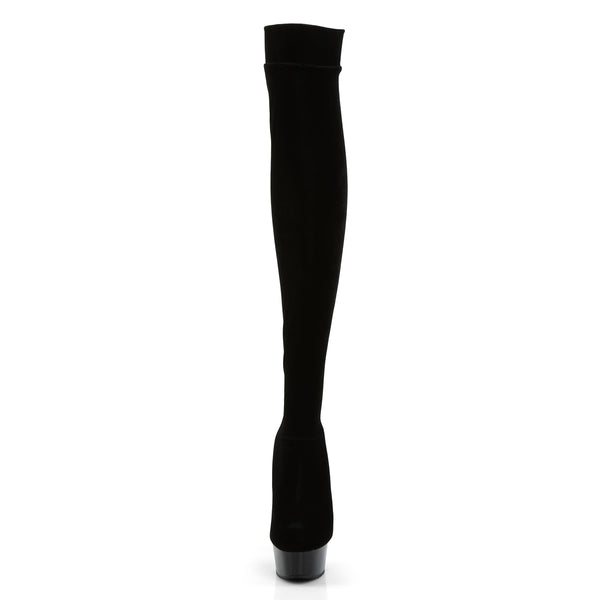 DELIGHT-3002 Plateau Overknee Stiefel Schwarz von Pleaser – Ansicht 2