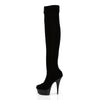 DELIGHT-3002 Plateau Overknee Stiefel Schwarz von Pleaser – Ansicht 3