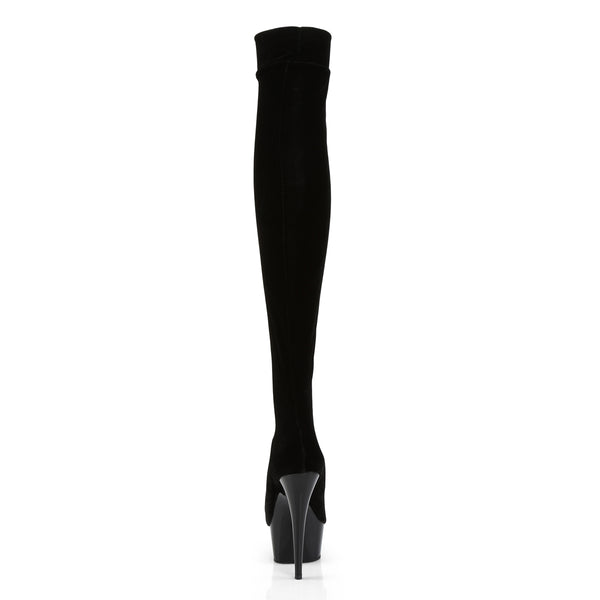 DELIGHT-3002 Plateau Overknee Stiefel Schwarz von Pleaser – Ansicht 4