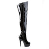 DELIGHT-3010 Plateau Overknee Stiefel Schwarz Lack von Pleaser – Ansicht 5