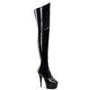DELIGHT-3010 Plateau Overknee Stiefel Schwarz Lack von Pleaser