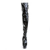 DELIGHT-3011 Plateau Overknee Stiefel Schwarz Lack | Pleaser SALE