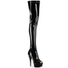 DELIGHT-3011 Plateau Overknee Stiefel Schwarz Lack | Pleaser SALE