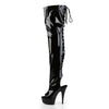 DELIGHT-3017 Plateau Overknee Stiefel Schwarz Lack | Pleaser