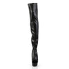 DELIGHT-3017 Plateau Overknee Stiefel Schwarz von Pleaser – Ansicht 2