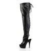 DELIGHT-3017 Plateau Overknee Stiefel Schwarz von Pleaser – Ansicht 3