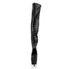 DELIGHT-3017 Plateau Overknee Stiefel Schwarz von Pleaser – Ansicht 4