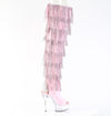DELIGHT-3017HG-RSF Plateau Overknee Stiefel mit Strasssteinen - Rosa von Pleaser – Ansicht 5