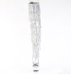DELIGHT-3017HG-RSF Plateau Overknee Stiefel mit Strasssteinen - Silber von Pleaser – Ansicht 2