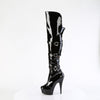 DELIGHT-3018 - Plateau Overknee Stiefel - Schwarz Lack von Pleaser – Ansicht 3