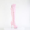 DELIGHT-3018 - Plateau Overknee Stiefel - Rosa Lack von Pleaser – Ansicht 5