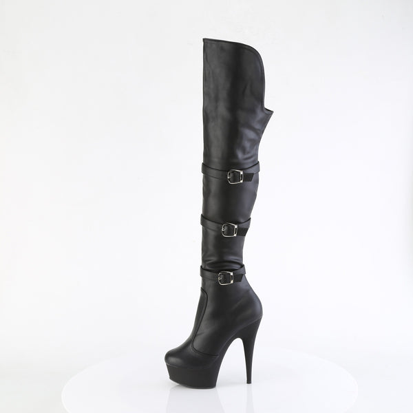 DELIGHT-3018 - Plateau Overknee Stiefel - Schwarz Matt von Pleaser – Ansicht 3