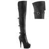 DELIGHT-3018 - Plateau Overknee Stiefel - Schwarz Matt von Pleaser