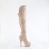 DELIGHT-3018 Plateau Overknee Stiefel Beige Lack von Pleaser – Ansicht 5