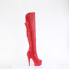 DELIGHT-3018 Plateau Overknee Stiefel Rot Matt von Pleaser – Ansicht 5