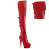 DELIGHT-3018 Plateau Overknee Stiefel Rot Matt von Pleaser
