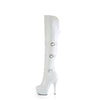 DELIGHT-3018 - Plateau Overknee Stiefel - Weiss Matt von Pleaser – Ansicht 3