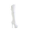 DELIGHT-3018 - Plateau Overknee Stiefel - Weiss Matt von Pleaser – Ansicht 5