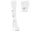 DELIGHT-3018 - Plateau Overknee Stiefel - Weiss Matt von Pleaser