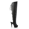 DELIGHT-3019 Overkneestiefel Plateauschuhe Schwarz | Pleaser