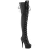 DELIGHT-3022 - Plateau Overknee Stiefel - Schwarz Matt von Pleaser