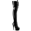 DELIGHT-3023 Plateau Overknee Stiefel Schwarz Lack von Pleaser