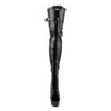 DELIGHT-3025 Plateau Overknee Stiefel Schwarz von Pleaser – Ansicht 2