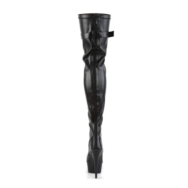 DELIGHT-3025 Plateau Overknee Stiefel Schwarz von Pleaser – Ansicht 4