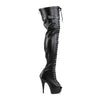DELIGHT-3025 Plateau Overknee Stiefel Schwarz von Pleaser
