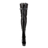 DELIGHT-3025ML Plateau Overknee Stiefel Schwarz von Pleaser – Ansicht 2