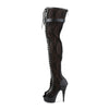 DELIGHT-3025ML Plateau Overknee Stiefel Schwarz von Pleaser – Ansicht 3