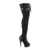 DELIGHT-3025ML Plateau Overknee Stiefel Schwarz von Pleaser