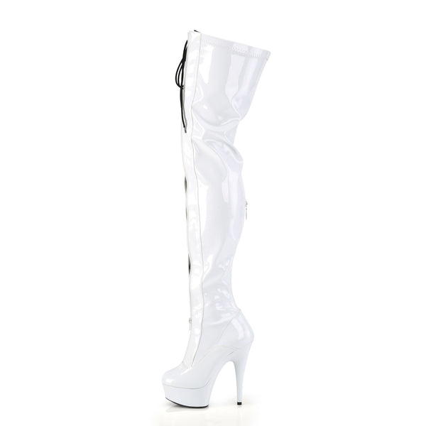 DELIGHT-3027 Plateau Overknee Stiefel - Weiß von Pleaser – Ansicht 3