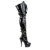 DELIGHT-3028 Plateau Overknee Stiefel Schwarz Lack von Pleaser – Ansicht 5