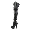 DELIGHT-3028 Plateau Overknee Stiefel Schwarz Matt von Pleaser – Ansicht 3