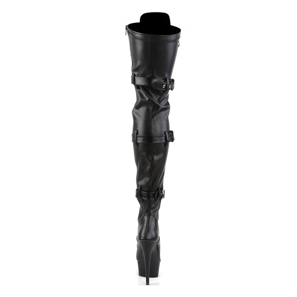 DELIGHT-3028 Plateau Overknee Stiefel Schwarz Matt von Pleaser – Ansicht 4