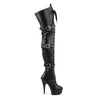 DELIGHT-3028 Plateau Overknee Stiefel Schwarz Matt von Pleaser – Ansicht 5