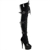 DELIGHT-3028 Plateau Overknee Stiefel Schwarz Lack von Pleaser